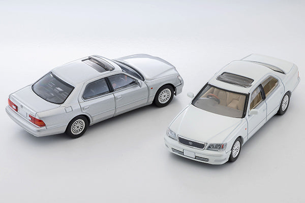 (Pre-order) Tomica Limited Vintage NEO LV-N356c/d Toyota Celsior C Specification 10th Anniversary Edition (White/Silver)