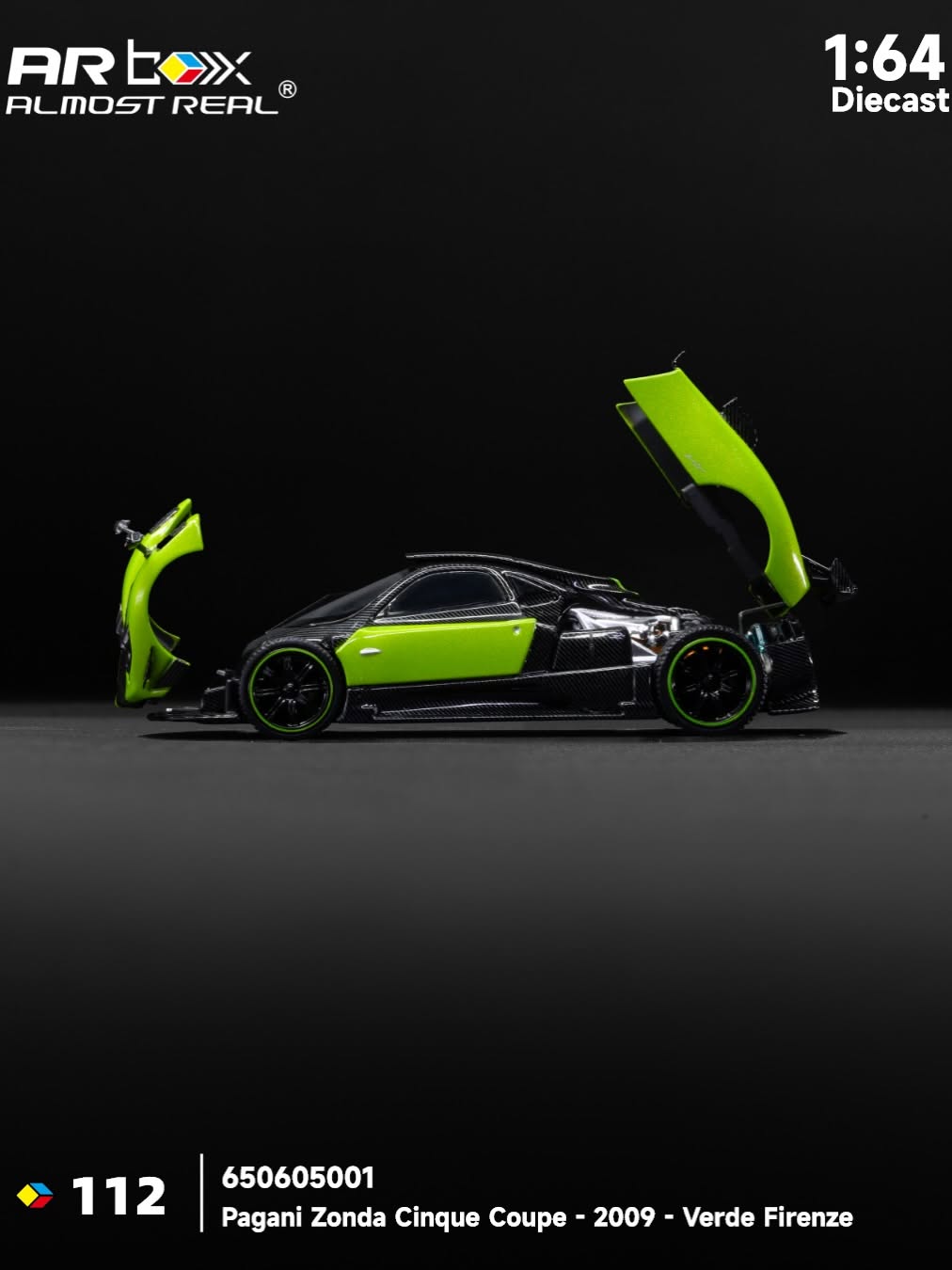 (Preorder) Almost Real 1:64 Pagani Zonda Cinque Coupe - 2009 Verde Firenze