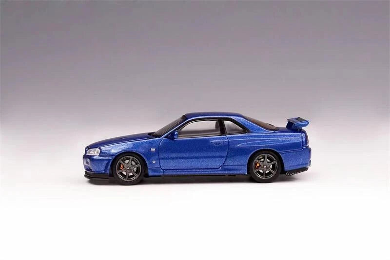 Motorhelix 1/64 日産 GT-R R34 VスペックII ダイキャスト (ベイサイドブルー/ジェイド)