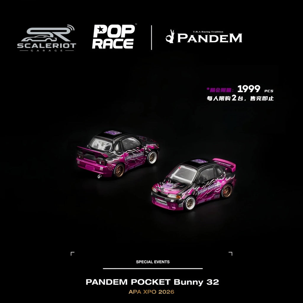 Pop Race x XcarToys 1:64 Pandem Rocket Bunny QR32 APAxpo Exclusive
