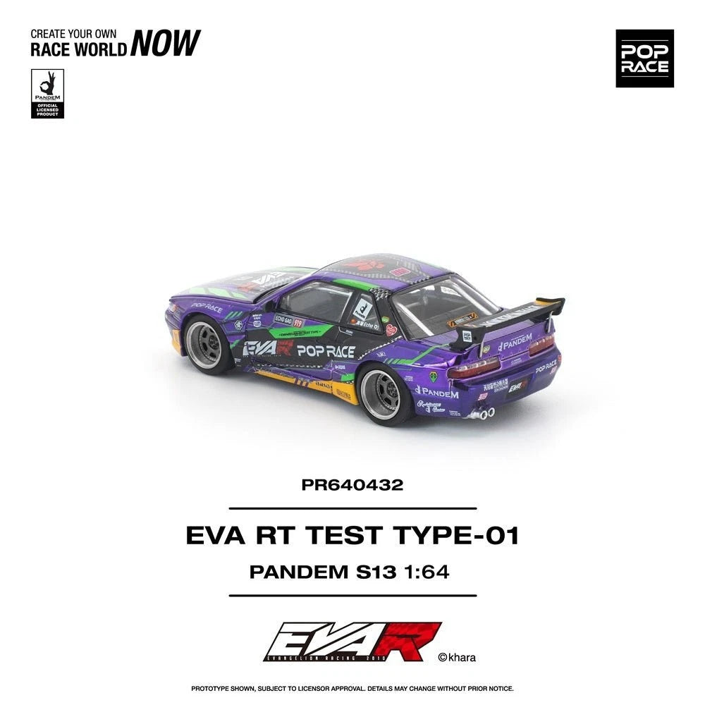 Pop Race 1/64 Nissan Pandem S13 EVA RT Test Type-01- Purple