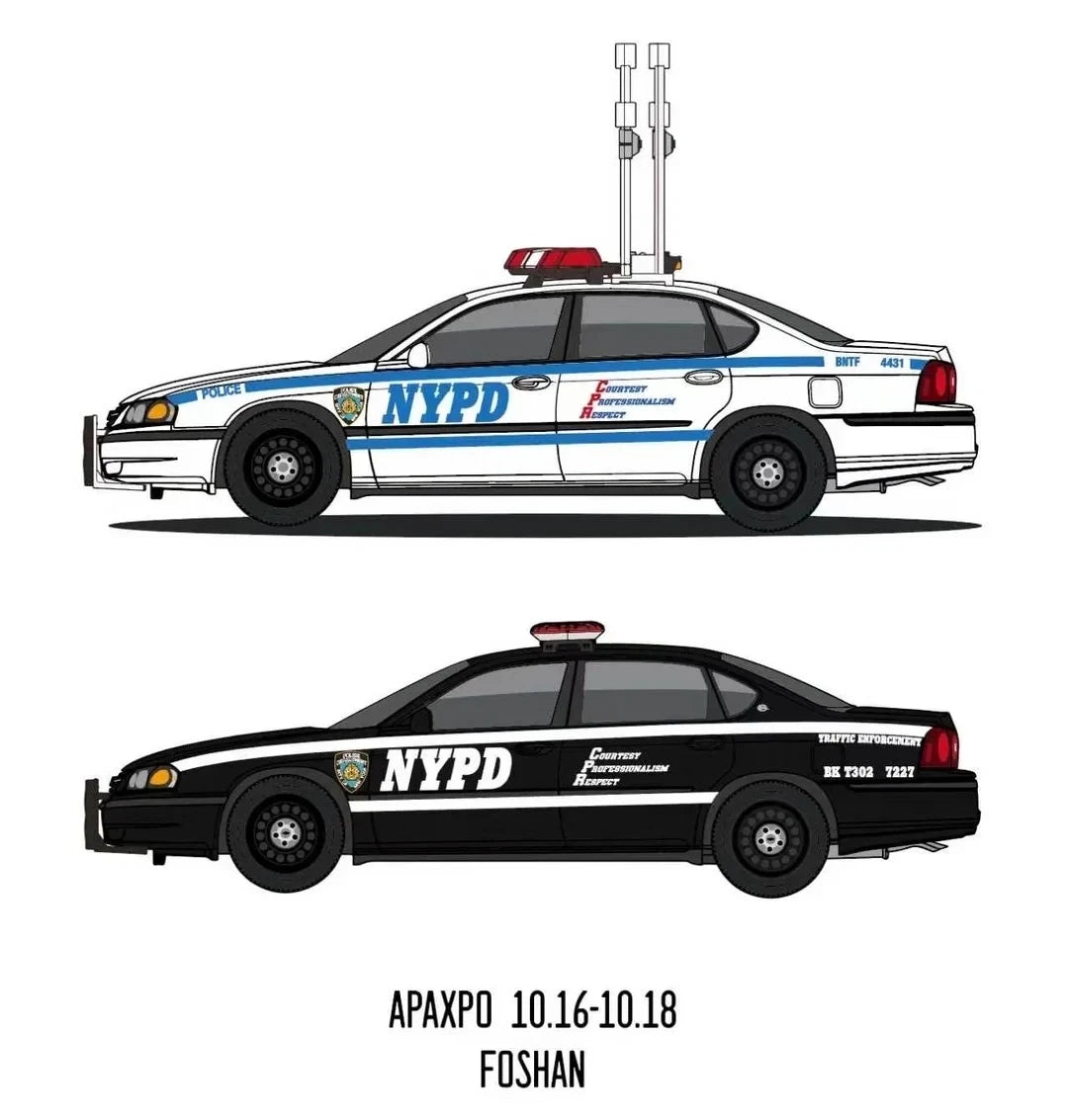 Rollin 1:64 Chevy Impala NYPD Police 2 car set APAxpo Exclusive