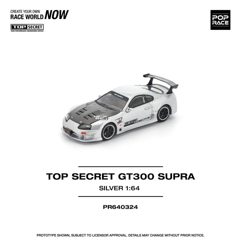 Pop Race 1:64 Top Secret GT300 Toyota Supra Silver #324