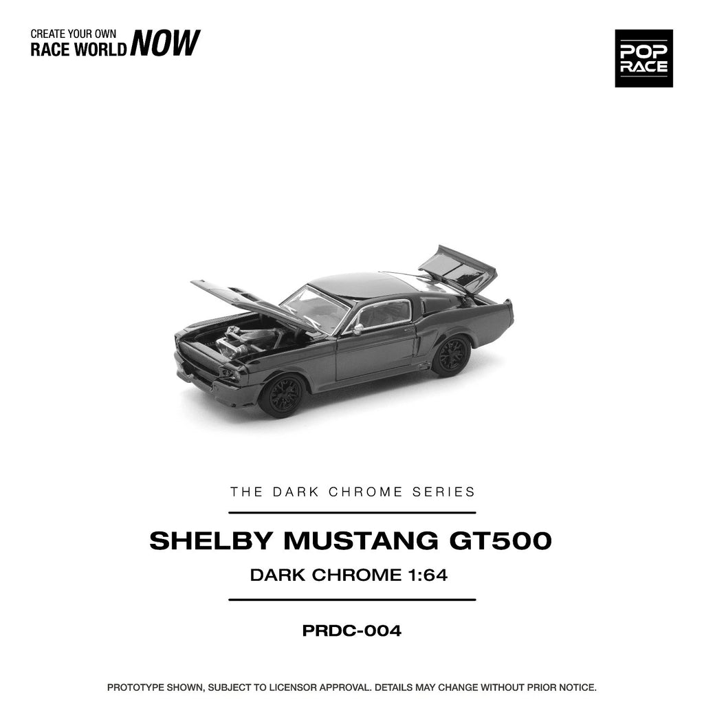 Pop Race 1:64 Shelby Mustang GT500 Dark Chrome - PRDC004