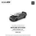 Pop Race 1:64 Nissan GT-R R32 Dark Chrome - PRDC002