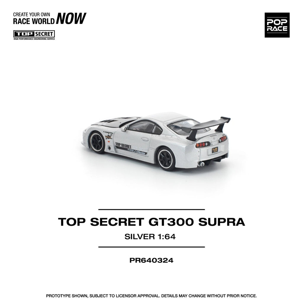 Pop Race 1:64 Top Secret GT300 Toyota Supra Silver #324