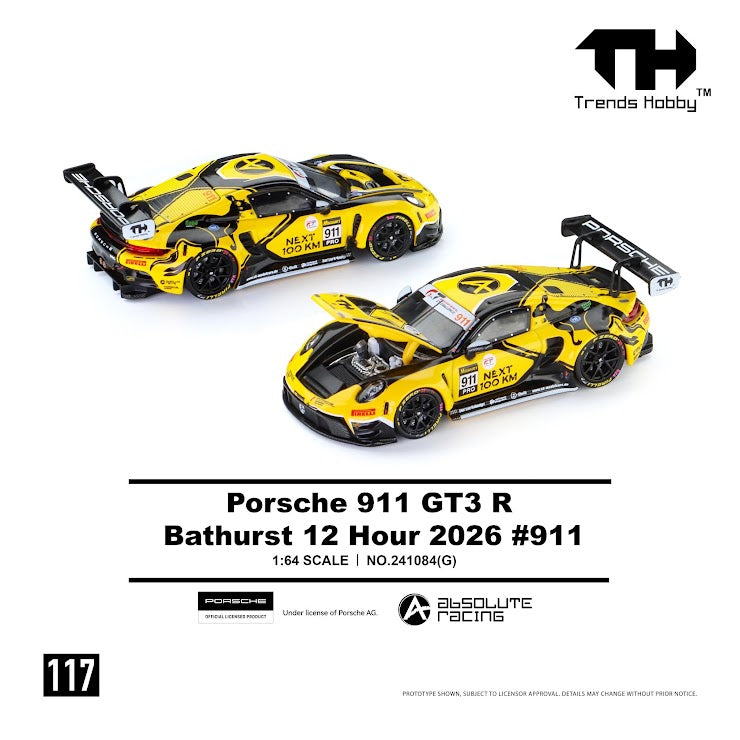 (Preorder) Trends Hobby 1:64  Porsche 911 GT3 R - B12H 2026 #911 (Paper Box) 241084(G)