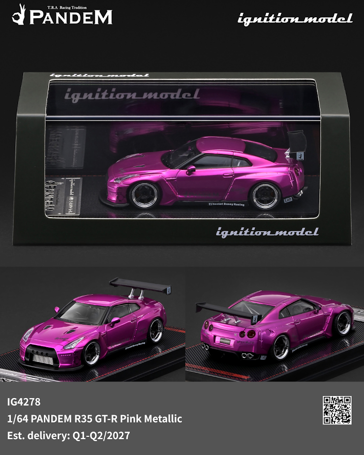 (Preorder) Ignition Model 1/64 PANDEM R35 GT-R Pink Metallic IG4278