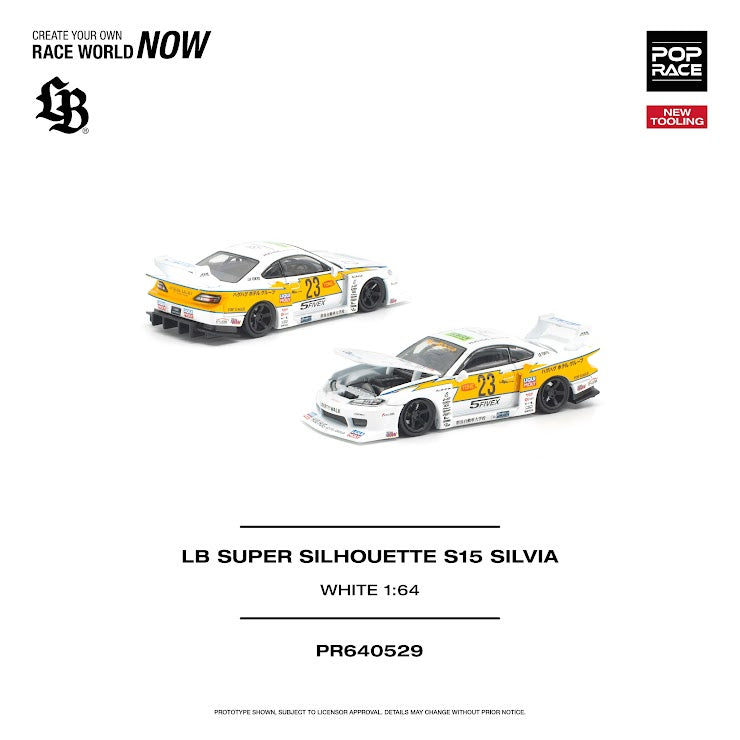 (Preorder) Pop Race 1/64 LB SUPER SILHOUETTE S15 SILVIA - WHITE