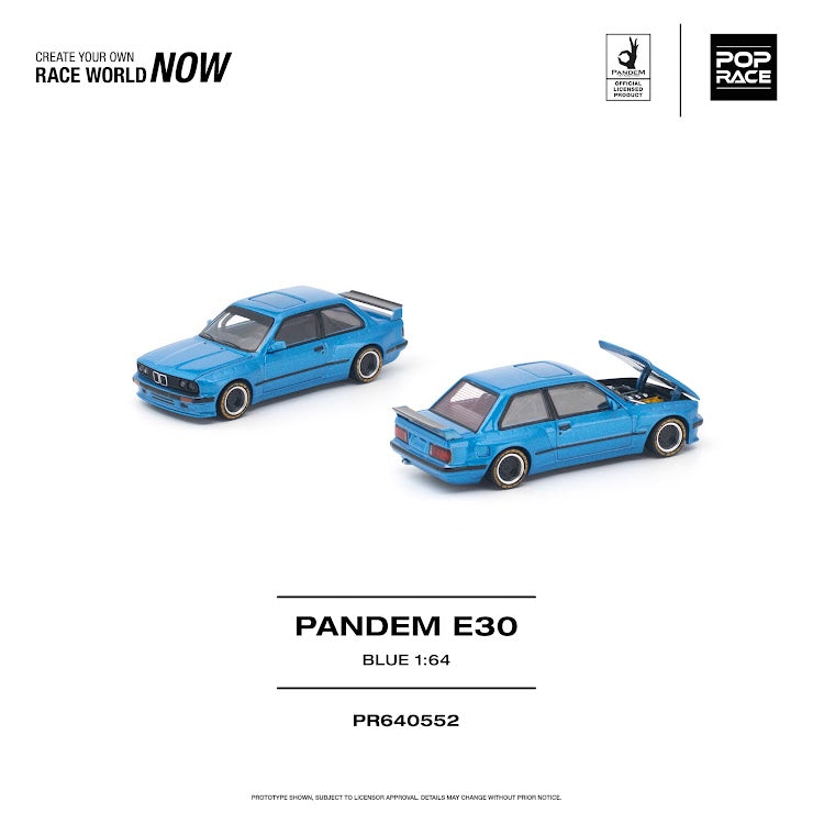 (Preorder) Pop Race 1:64 Pandem E30 Blue PR640552